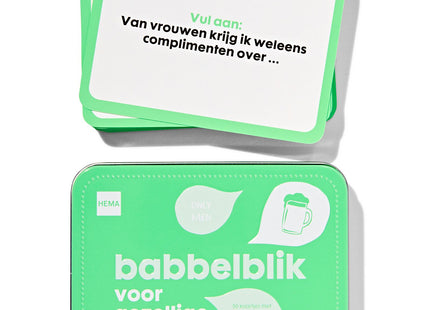 babbelblik voor gezellige mannen