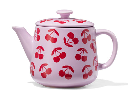 teapot 650ml earthenware cherries