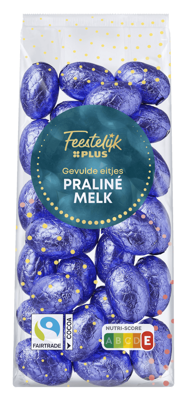 Feestelijk  Paaseitjes Melk Praline gevuld FT