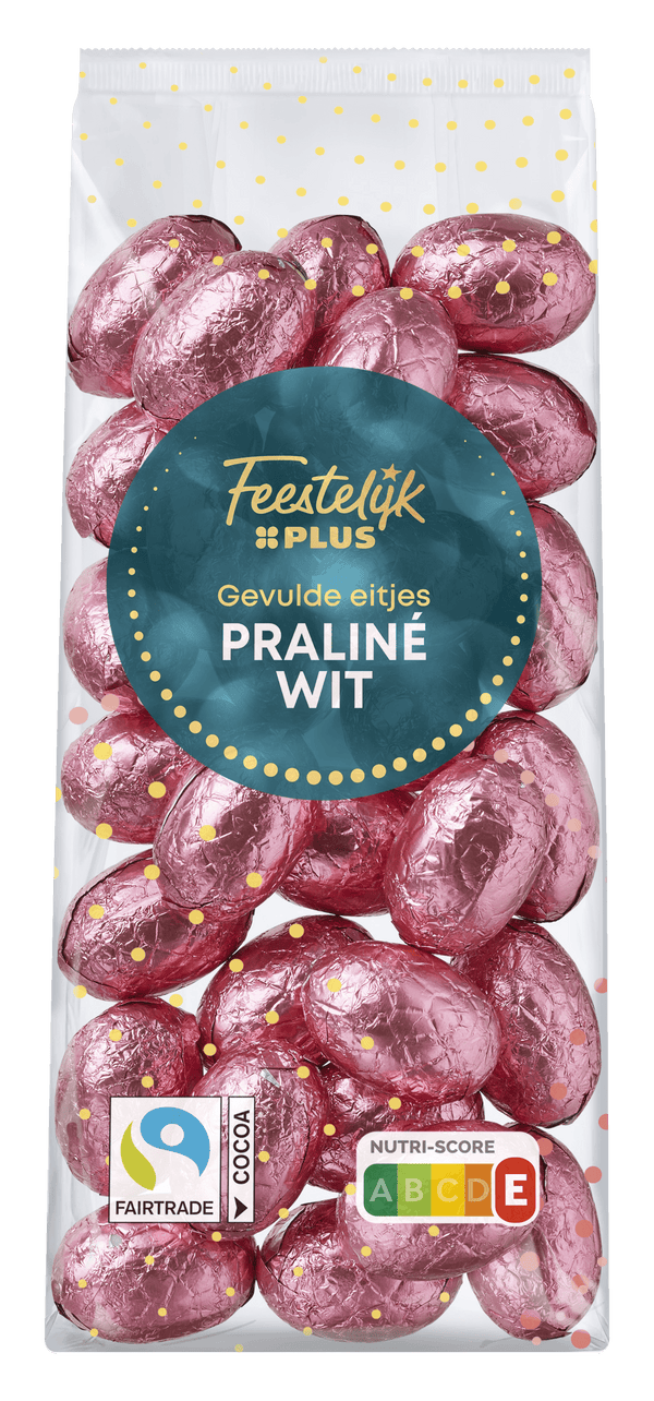 Feestelijk  Paaseitje gevuld wit praline FT