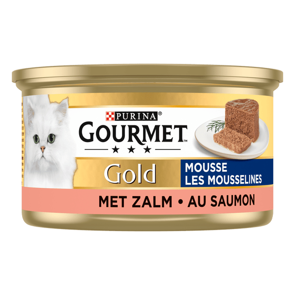Gourmet Gold mousse cat food wet with salmon