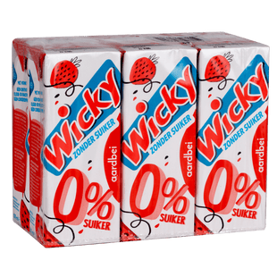 Wicky Aardbei 0% suiker 6-pack