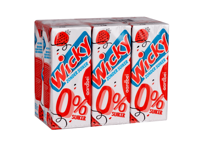 Wicky Aardbei 0% suiker 6-pack