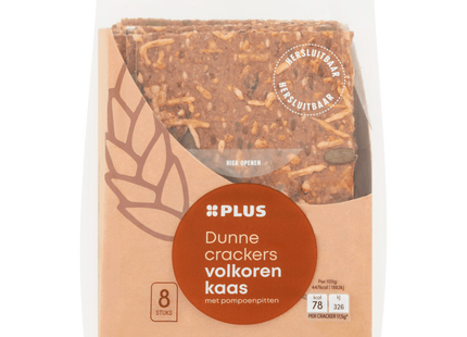 Dunne crackers volkoren kaas pompoen