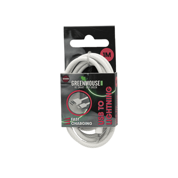 GreenMouse HP Schwarzes Lightning-Datenkabel, geflochten, 1 m