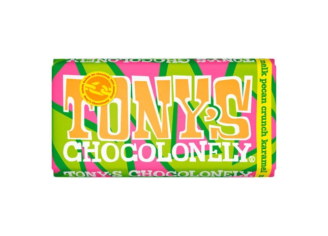 Tony's Chocolonely Melk Pecan crunch karamel