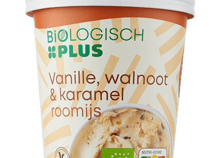 Organic Ice Cream Vanilla, caramel and walnut