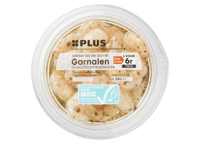 Garnalen in knoflookmarinade