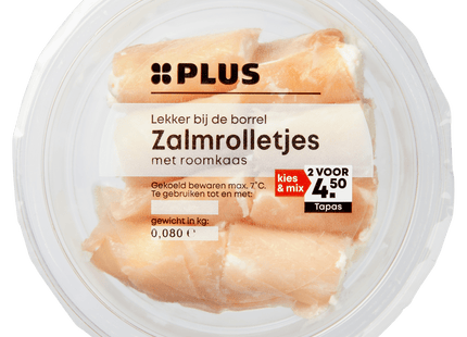 Zalmrolletjes met roomkaas naturel
