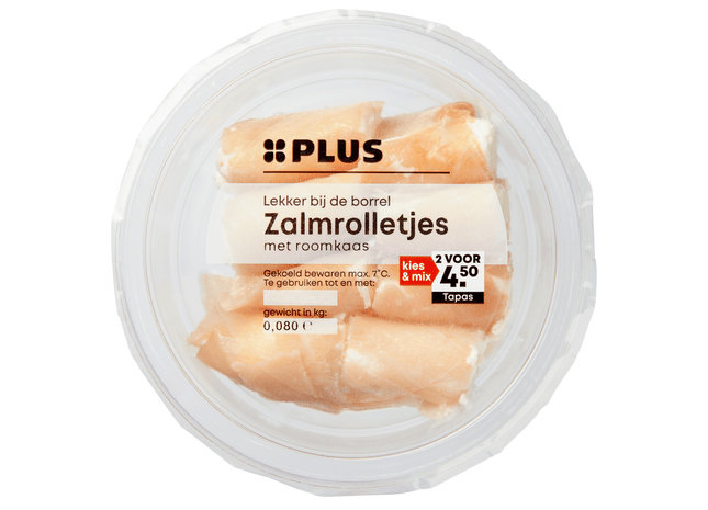 Zalmrolletjes met roomkaas naturel