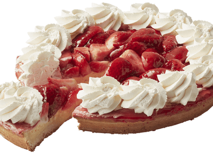 Strawberry pie with whipped cream