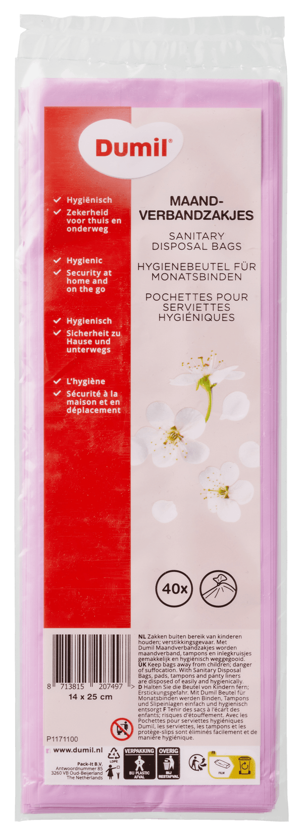 Dumil Maandverbandzakjes 40 stuks