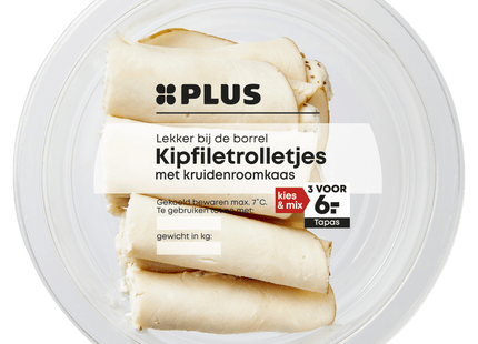 Kipfiletrolletjes kruiden roomkaas