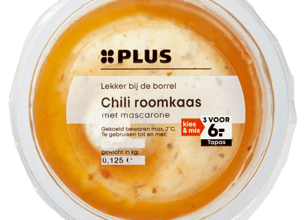 Roomkaas-mascarpone met chilisaus