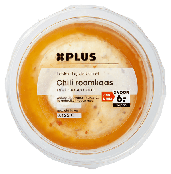 Roomkaas-mascarpone met chilisaus