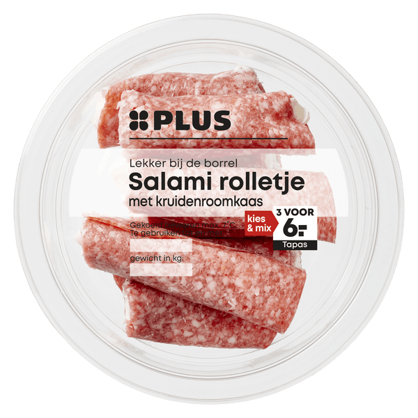 Salami roll with herb cream cheese