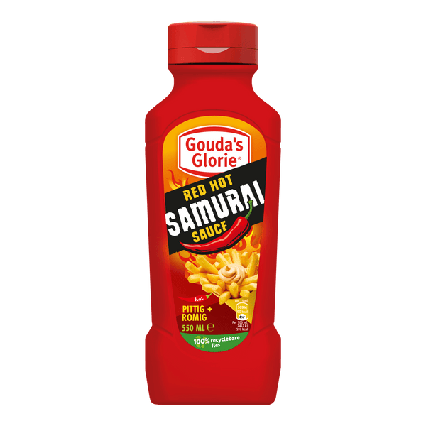Gouda's Glorie Snacksaus Red hot samurai