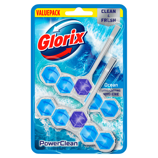 Glorix powerclean toiletblok ocean valuepack