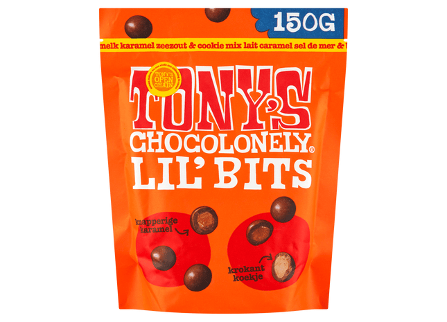 Tony's Chocolonely Lil'bits melk karamel zeezout biscuit