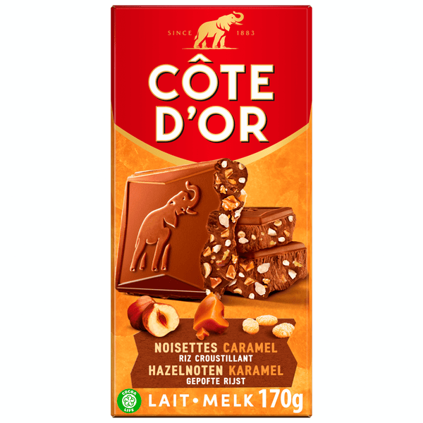 Côte d'Or Milch Haselnuss Karamell Puffreis