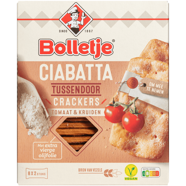 Bolletje Ciabatta Tussendoorcracker Tomaatkruid