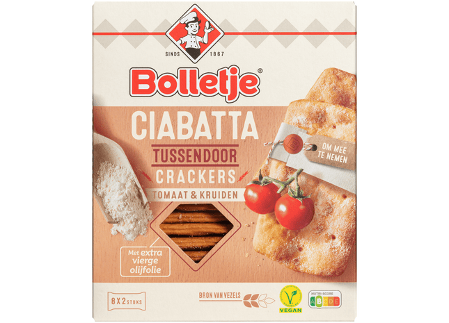 Bolletje Ciabatta Tussendoorcracker Tomaatkruid