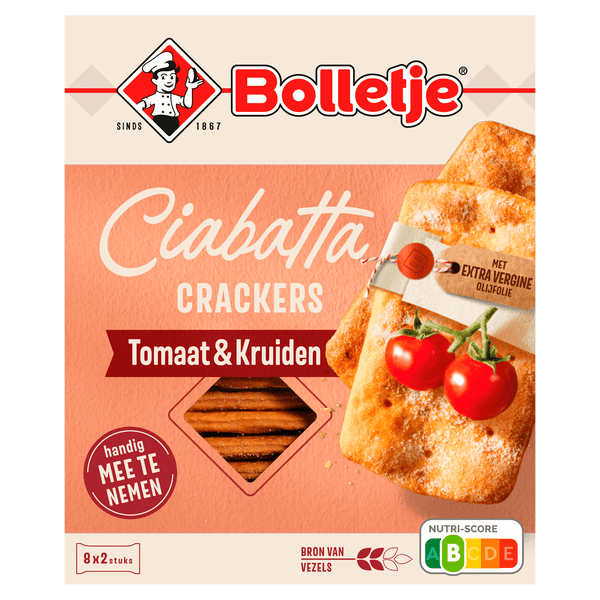 Bolletje Ciabatta Snack Cracker Tomato Herb