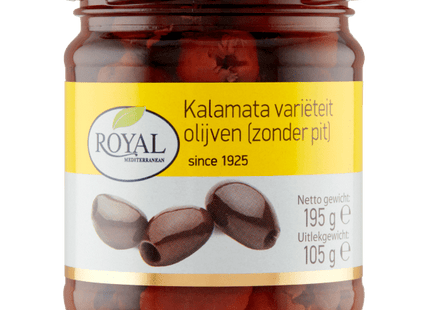 Royal Kalamata variety pitted olives