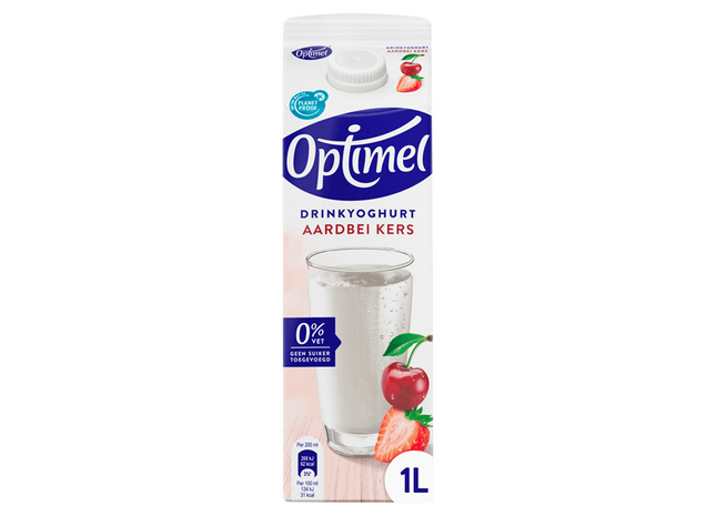 Optimel Drink aardbei-kers 0% vet