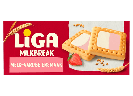 Liga Milkbreak koekjes melk aardbei