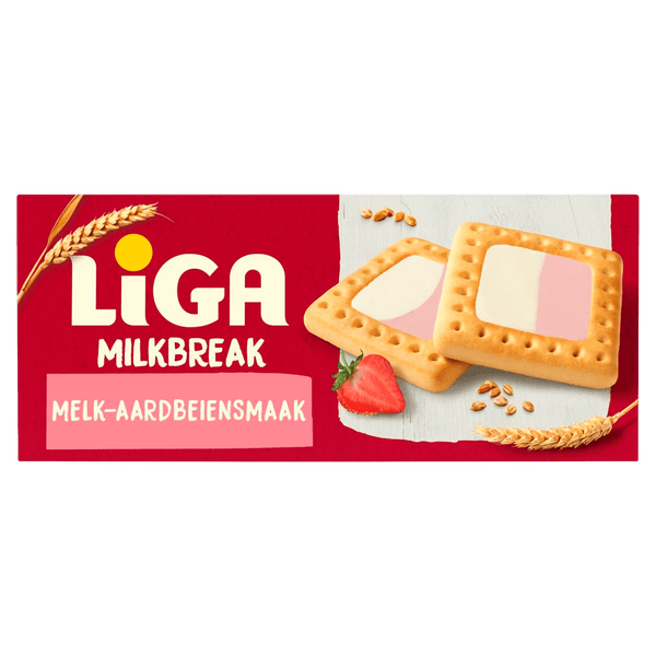 Liga Milkbreak koekjes melk aardbei