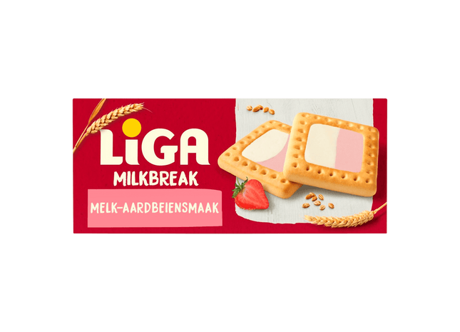 Liga Milkbreak koekjes melk aardbei