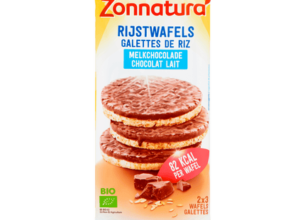 Zonnatura Rice waffle milk chocolate organic