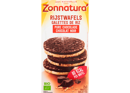 Zonnatura Rice waffle dark chocolate organic