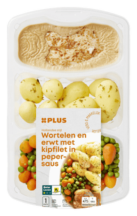 Karotten-Erbsen-Hühnerfilet-Pfeffer-Sahnesauce