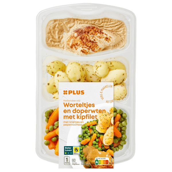 Karotten-Erbsen-Hähnchenbrust in Pfefferrahmsauce