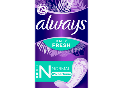 Always panty liners fresh normal 0% perfume