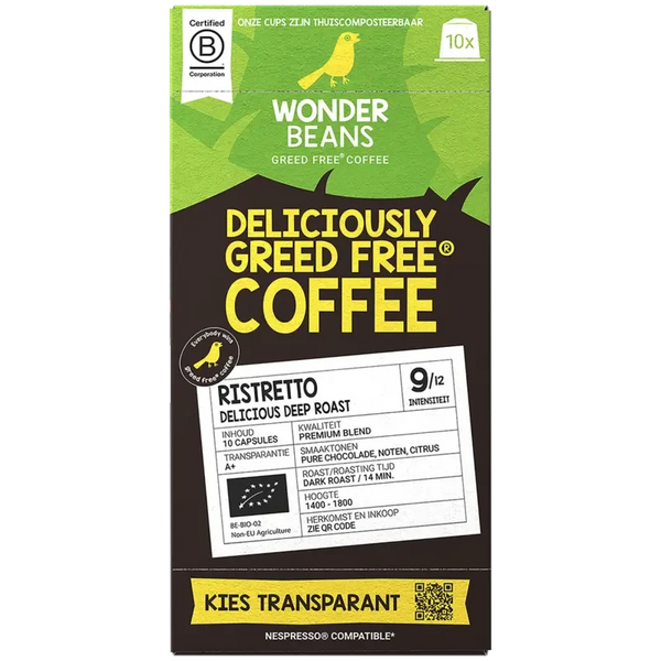 WonderBeans Ristretto delicious deep roast capsules