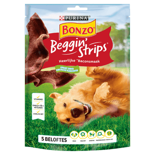 Bonzo Beggin' Strips hondensnacks baconsmaak