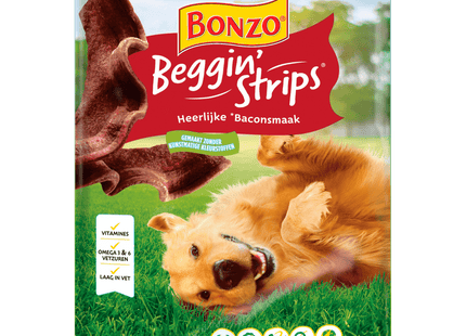 Bonzo Beggin' Strips dog snacks bacon flavor