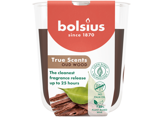 Bolsius Geurglas 80/73 True Scents Oud Wood