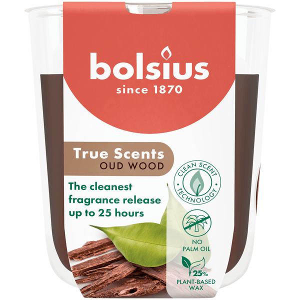Bolsius Duftglas 80/73 True Scents Oud Wood