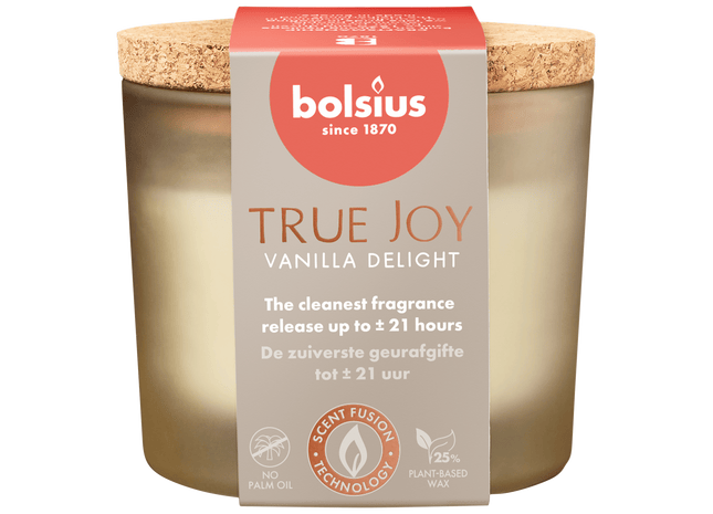 Bolsius Geurglas kurk True Joy Vanilla delight