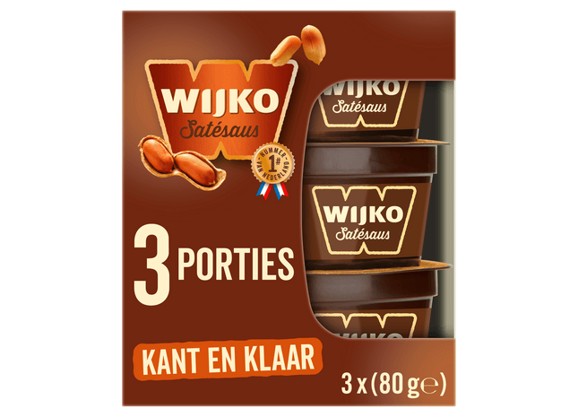 Wijko Satésaus kant & klaar 3-pack