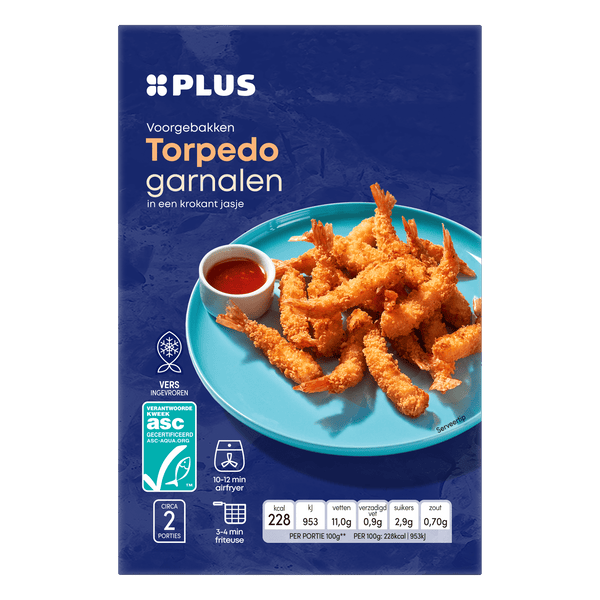 Vorgebackene Torpedo-Garnelen