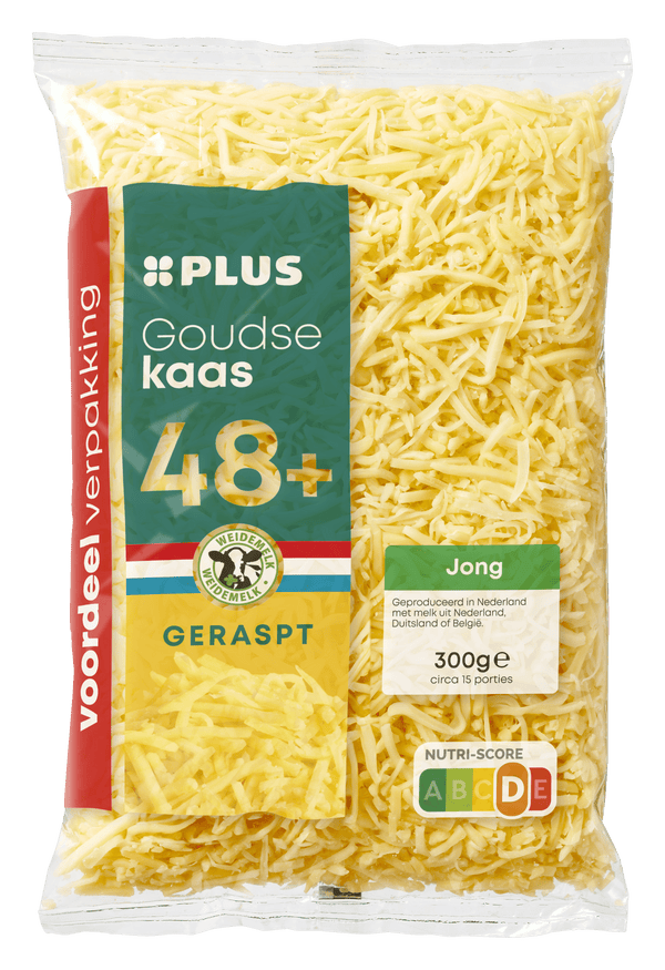 Young grated Gouda cheese