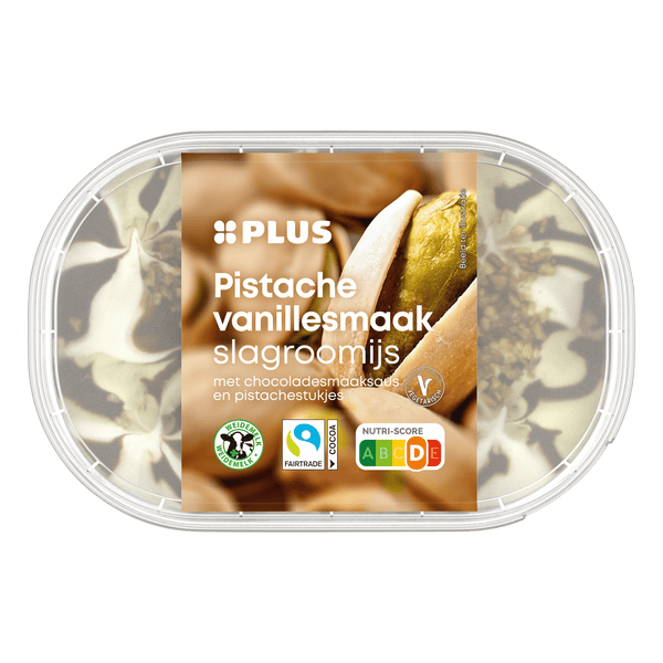 Pistachio vanilla-flavoured whipped cream ice cream