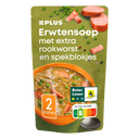 Soep in zak erwtensoep