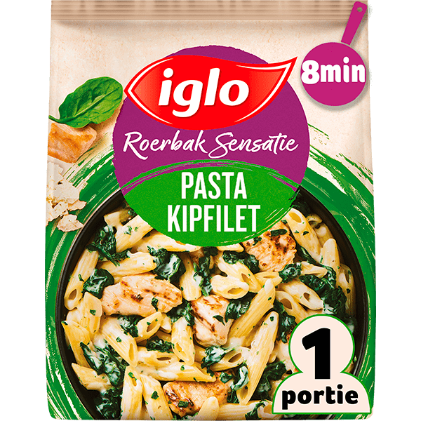 Iglo Pfannengenuss Pasta mit Spinat