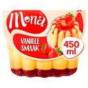 Mona Vanillepudding met aardbeiensaus